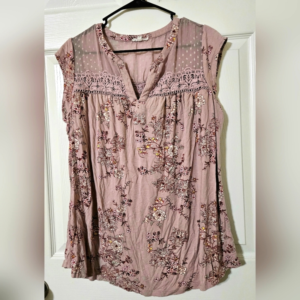 Cloth & Bloom Floral Blouse, Sz 0x